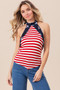 BiBi Stripe Jersey with Star Halter Neck with Tie Back
