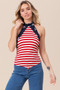 BiBi Stripe Jersey with Star Halter Neck with Tie Back