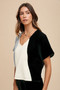 Annie Wear Color Block Cotton Gauze V-Neck Top