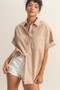 HYFVE Short Sleeve Button Down Oversized Shirt