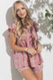 And The Why Plaid Print Smocked Detail Ruffle Baby Doll Top