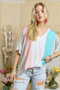 ADORA Colorblock Casual Knit Tunic Top