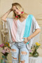 ADORA Colorblock Casual Knit Tunic Top