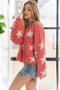 ADORA Full Size Star Contrast Round Neck Sweater Plus Size