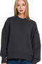 Zenana Ribbed Balloon Sleeve Sweatshirt