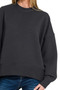 Zenana Ribbed Balloon Sleeve Sweatshirt