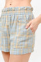 And The Why Plaid Print Smocked Detail Casual Shorts