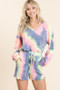 BiBi Tie Dye French Terry Top and Shorts Set
