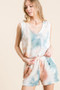 BiBi Tie Dye Textured Knit Top and Shorts Set