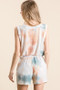 BiBi Tie Dye Textured Knit Top and Shorts Set