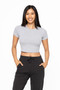 MONO B Essential Micro-ribbed Cropped Athleisure Tee