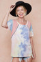 BiBi Tie Dye Printed Cotton Color Block T-Shirt