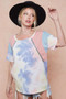 BiBi Tie Dye Printed Cotton Color Block T-Shirt