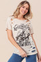 BiBi Cotton Slub Laser Top American Cow Boy Graphic