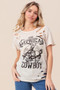 BiBi Cotton Slub Laser Top American Cow Boy Graphic