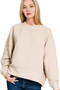 Zenana Ribbed Balloon Sleeve Sweatshirt