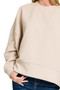 Zenana Ribbed Balloon Sleeve Sweatshirt