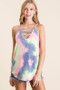 BiBi Tie Dye Terry Camisole with Caged Neck