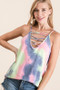 BiBi Tie Dye Terry Camisole with Caged Neck