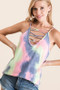 BiBi Tie Dye Terry Camisole with Caged Neck