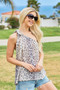 BiBi Leopard Print Woven Ribbon Detailed One Shoulder Tank