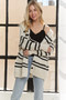 ADORA Horizontal Stripes Hoodie Cardigan