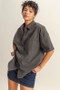HYFVE Short Sleeve Button Down Oversized Shirt