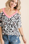 BiBi Leopard Print Top with Shoulder Cut Out
