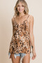 BiBi Leopard Printed Gauze Knit Twist Front Detailed Cami