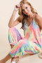 BiBi Tie Dye French Terry Mid-Length Casual Jumpsuit
