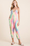 BiBi Tie Dye French Terry Mid-Length Casual Jumpsuit