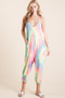 BiBi Tie Dye French Terry Mid-Length Casual Jumpsuit