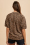 Annie Wear Animal Print Knit Volume Sleeve Blouse