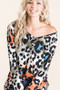 BiBi Gradation Leopard Print Soft Knit Deep U Neck Top