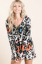 BiBi Gradation Leopard Print Soft Knit Deep U Neck Top