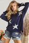 ADORA Distressed Star Sweater Top