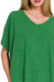 Zenana Ribbed V-Neck Short-Sleeve Knit Top