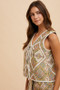 Annie Wear Ethnic Woven Jacquard Tie Front Vest
