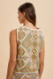 Annie Wear Ethnic Woven Jacquard Tie Front Vest
