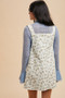 Annie Wear Stretch Ditsy Print Denim Overall Mini Dress