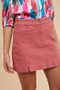 Annie Wear Comfort Stretch Cotton Slit Detailed Mini Skirt