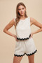 Annie Wear Ric Rac Trim Detailed Top & Shorts Set