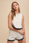 Annie Wear Ric Rac Trim Detailed Top & Shorts Set