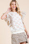 Lime 'N' Chili Ruffle Cap Sleeve Embroidered Eyelet Blouse