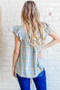 And The Why Plaid Print Smocked Detail Ruffle Baby Doll Top