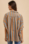 Annie Wear Oversized Drop Shoulder Striped Woven Shirt
