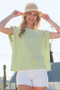 Lime 'N' Chili Textured Solid Muscle Sleeve Top