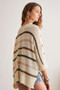 ADORA Full Size Multi Color Strip Sweater Plus Size