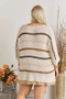 ADORA Full Size Multi Color Strip Sweater Plus Size
