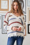 ADORA Frayed Edge Stripe Sweater